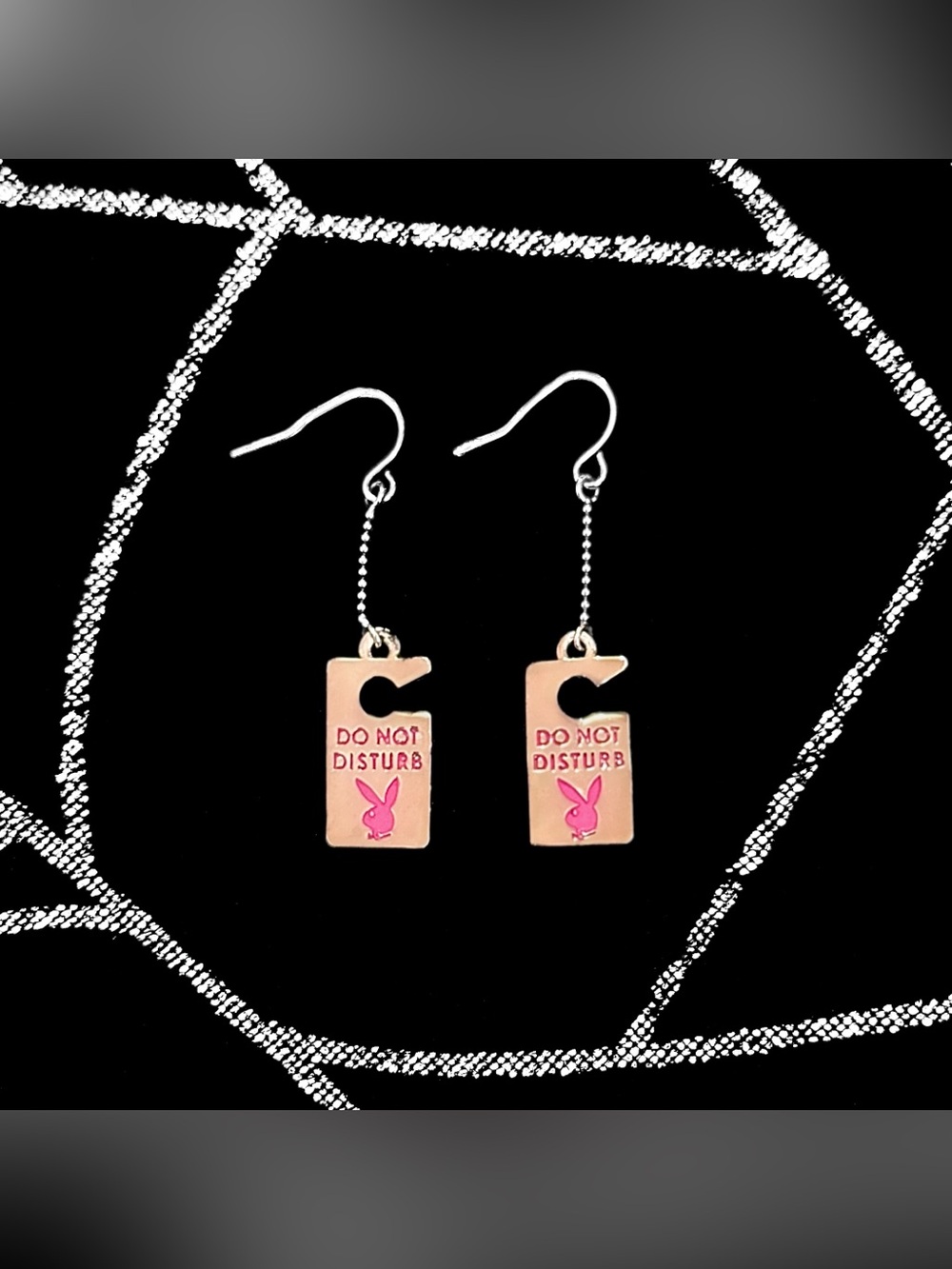Playboy “Do Not Disturb” Dangly Earrings